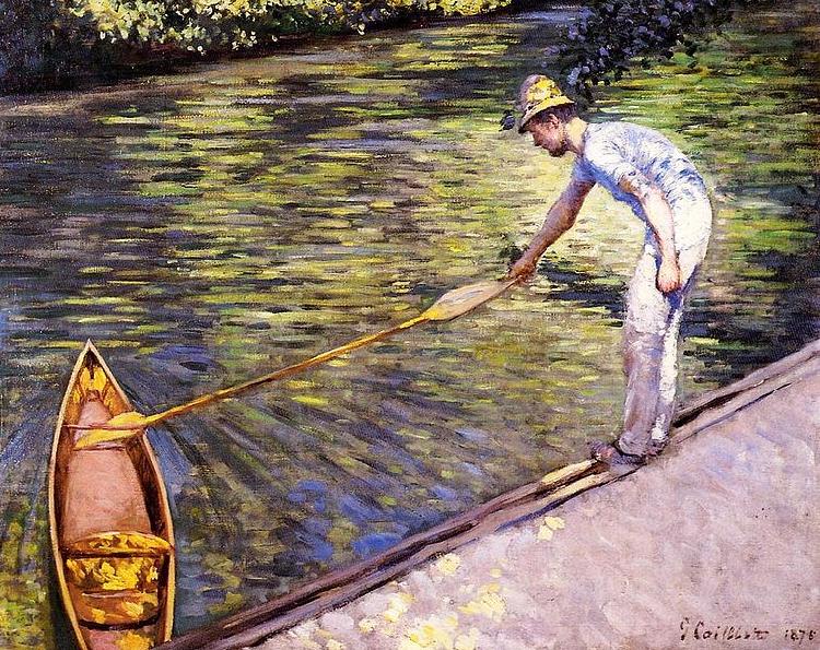 Gustave Caillebotte Boater Pulling on His Perissoire Sweden oil painting art